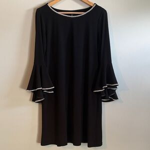 J.B.S. Black Dress with Flare Sleeves
